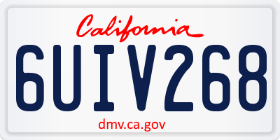 CA license plate 6UIV268