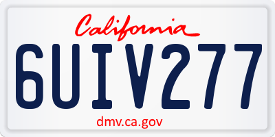 CA license plate 6UIV277