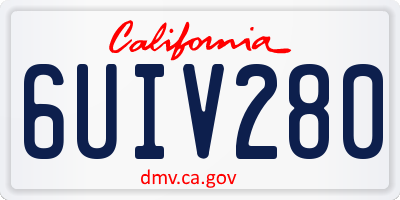 CA license plate 6UIV280