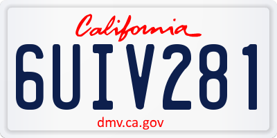 CA license plate 6UIV281