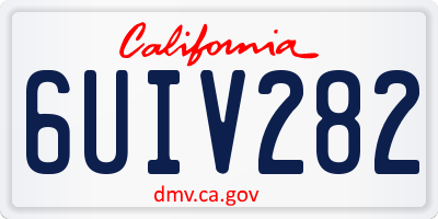 CA license plate 6UIV282