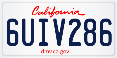 CA license plate 6UIV286