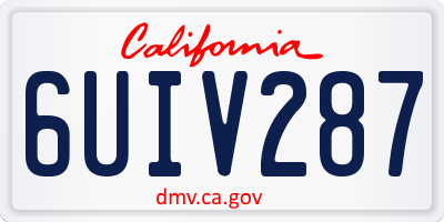 CA license plate 6UIV287
