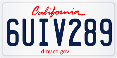 CA license plate 6UIV289