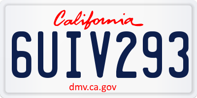 CA license plate 6UIV293