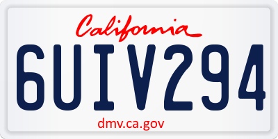 CA license plate 6UIV294