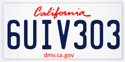 CA license plate 6UIV303