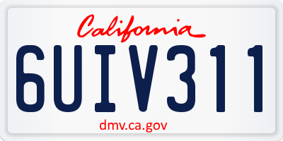 CA license plate 6UIV311
