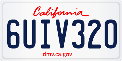 CA license plate 6UIV320