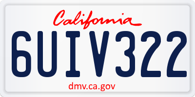 CA license plate 6UIV322