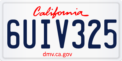 CA license plate 6UIV325