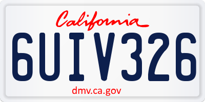 CA license plate 6UIV326