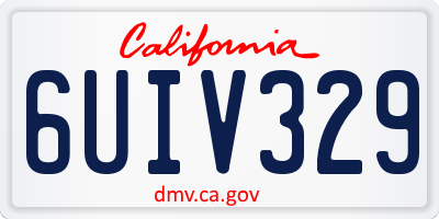 CA license plate 6UIV329