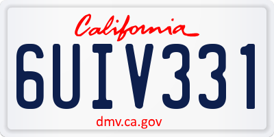 CA license plate 6UIV331