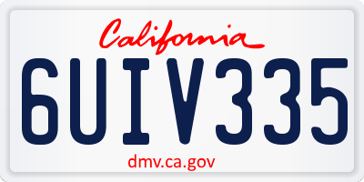 CA license plate 6UIV335
