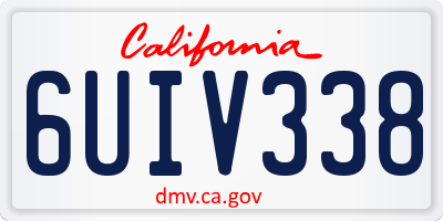 CA license plate 6UIV338