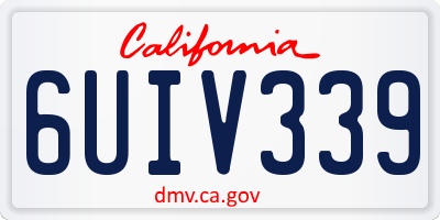 CA license plate 6UIV339