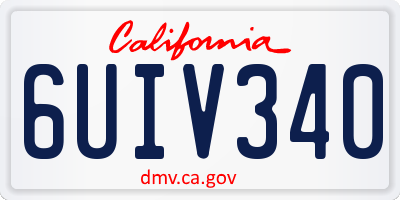 CA license plate 6UIV340