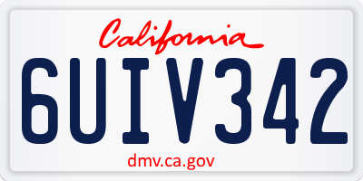 CA license plate 6UIV342