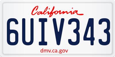 CA license plate 6UIV343