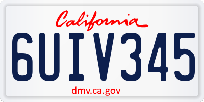 CA license plate 6UIV345
