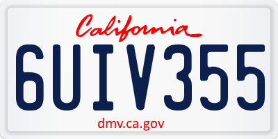 CA license plate 6UIV355