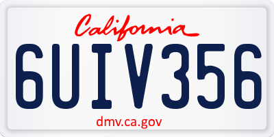 CA license plate 6UIV356