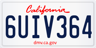 CA license plate 6UIV364