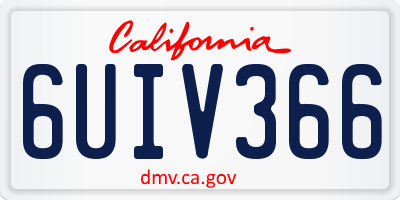 CA license plate 6UIV366