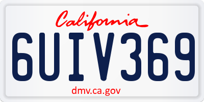 CA license plate 6UIV369