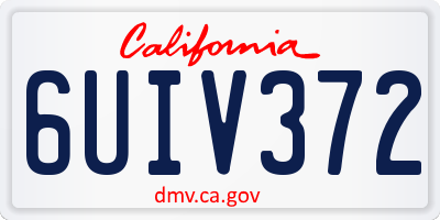 CA license plate 6UIV372