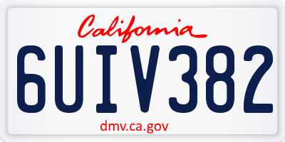 CA license plate 6UIV382