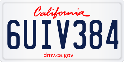 CA license plate 6UIV384