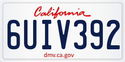 CA license plate 6UIV392