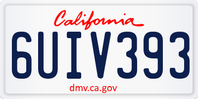 CA license plate 6UIV393