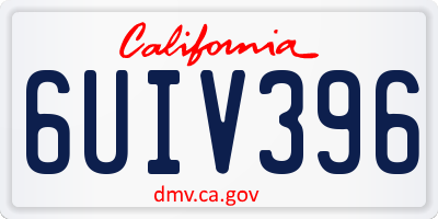 CA license plate 6UIV396