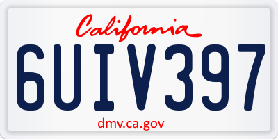 CA license plate 6UIV397