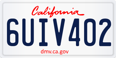 CA license plate 6UIV402