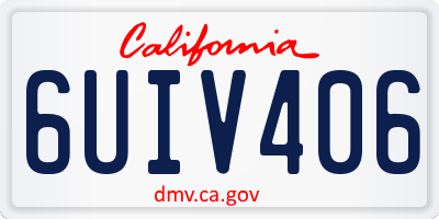 CA license plate 6UIV406