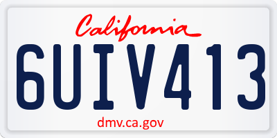 CA license plate 6UIV413