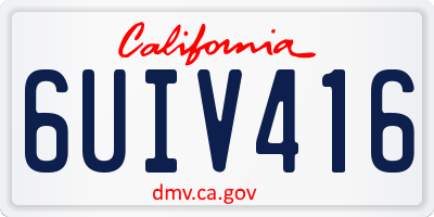 CA license plate 6UIV416