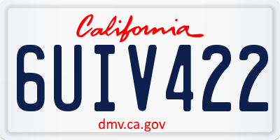 CA license plate 6UIV422