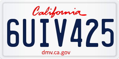 CA license plate 6UIV425
