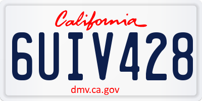CA license plate 6UIV428