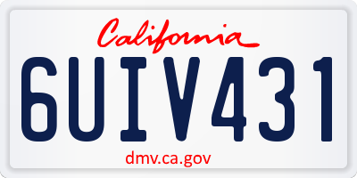 CA license plate 6UIV431