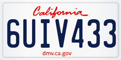 CA license plate 6UIV433