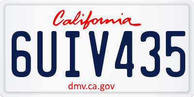 CA license plate 6UIV435