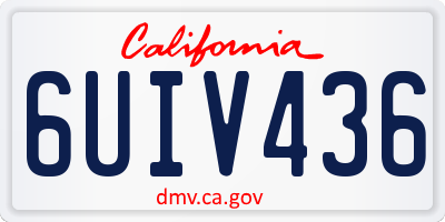 CA license plate 6UIV436