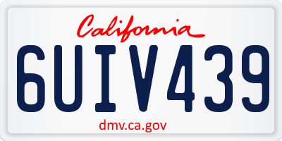 CA license plate 6UIV439
