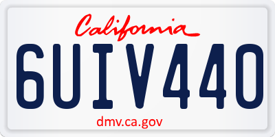 CA license plate 6UIV440